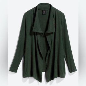 B COLLECTION BY BOBEAU Wallen Brushed Wrap Button Closure Cardigan